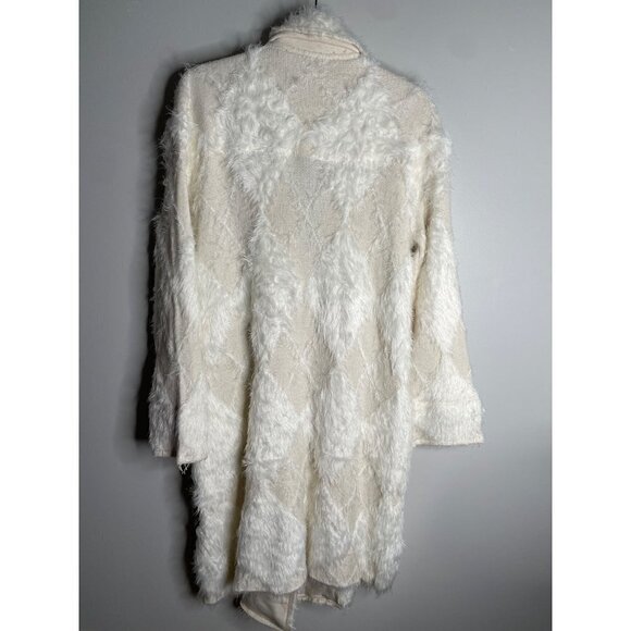 Free People David Cardigan Cardi Jacket Soft Faux Fur Longline Ivory XS NWT $398 - Picture 7 of 9